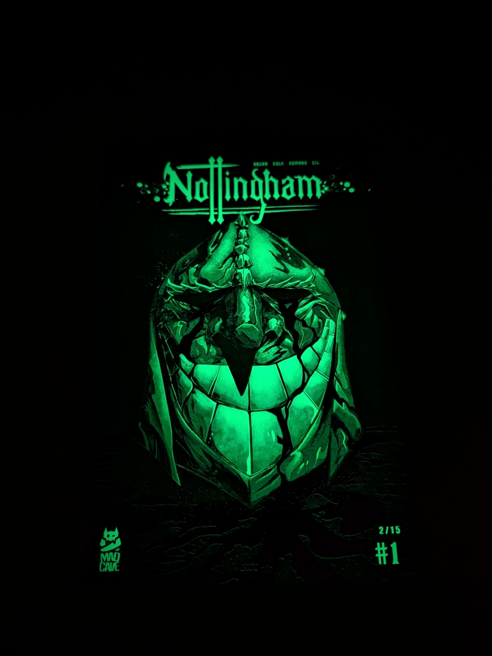 NOTTINGHAM GLOW IN THE DARK METAL COMIC BOOK COVER LTD EDITION NEW